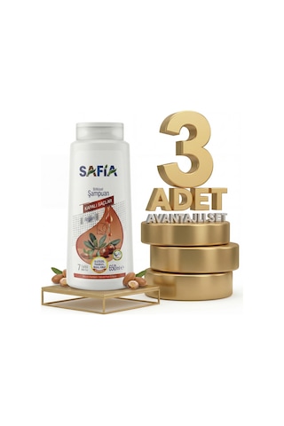 Safia Kapalı Saçlar Şampuan 3x650 Ml Tüm Saçlar