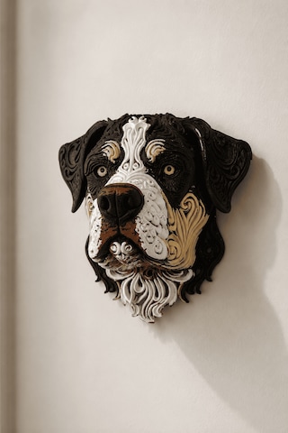 Dekoratif Köpek Başı Duvar Süsü Modern Tasarım Ev Ofis Salon Dekoru Hayvan Figürlü Hediyelik Biblo 22 X 21