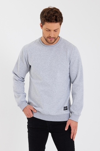 Comeor Siyah Bisiklet Yaka Etiket Detaylı İçi Pamuklu Erkek Sweatshirt