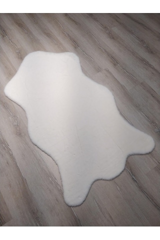Süet Taban Tavşan Post Halı Beyaz 80X150 Cm