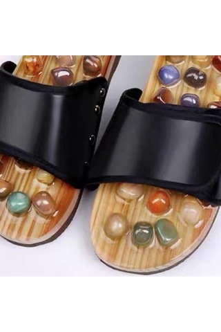 Artfulabode Yetişkinler Ve Yaşlılar Terlikleri Suntek Rahatlatıcı Masaj Akupunktur Siyah