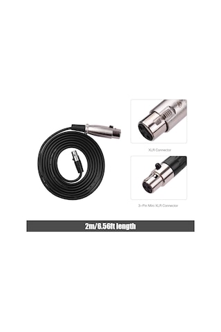 Ruicoo 2m Siyah Mini Xlr Ta3f 转xlr Ses Kablosu - Abs+açık Bakır - Ev/stüdyo/mikrofon Bağlantısı - Gürültü Engeli Ve Dayanıklı