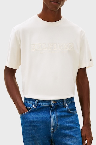Tommy Hilfiger Logolu % 100 Pamuk Regular Fit Bisiklet Yaka T Shirt Erkek T Shirt Mw0mw41766 Z00 Açık Bej
