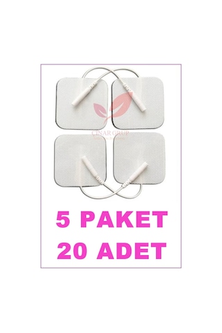 Kablolu/Soketli Tens Pedi. Elektrodu 5Cm X 5Cm 5 Paket 20 Adet