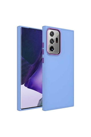 Galaxy Note 20 Ultra Kılıf Metal Çerçeve Ve Buton Tasarımlı Silikon Zore Luna Kapak Lila