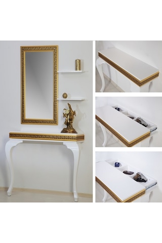 Decorotti Altın Varaklı Dresuar Takımı Ferro A1-1 Beyaz