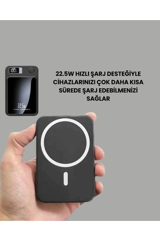 20w Pd Ve 15w Manyetik Kablosuz Şarj Destekli Taşınabilir Powerbank Çok Renkli