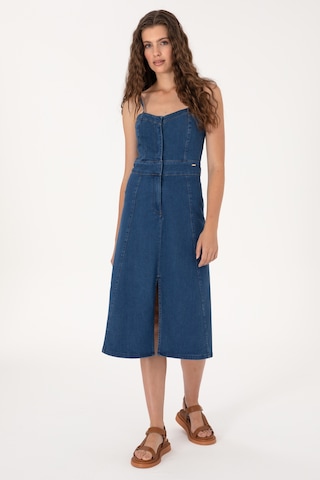 U.S. Polo Assn. Kadın Mavi Midi Boy Yırtmaçlı Jean Elbise 50305565-DN0022