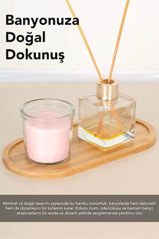 2 Adet Oval Bambu Sunumluk - Yağdanlık Altlığı Sabunluk Standı Kahvaltı Sunum Tabağı Servis Tepsisi Diğer