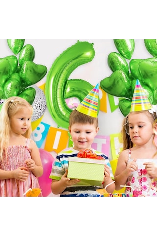 6 Rakam Açık Yeşil Folyo Balon 32-34" Inc 82 Cm
