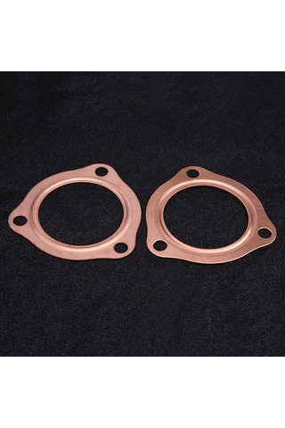 Kosona 2 Adet Bakır 2.5 İnç Üç Delikli Egzos Manifold Gasket - Dayanıklı, Yeniden Kullanılabilir, Direk Değişim