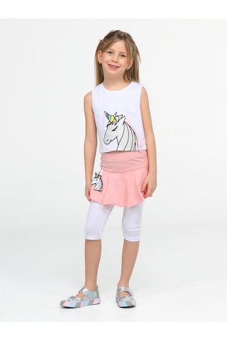 Unicorn Tayt+ T-shirt Kız Çocuk Takım-pembe Pembe