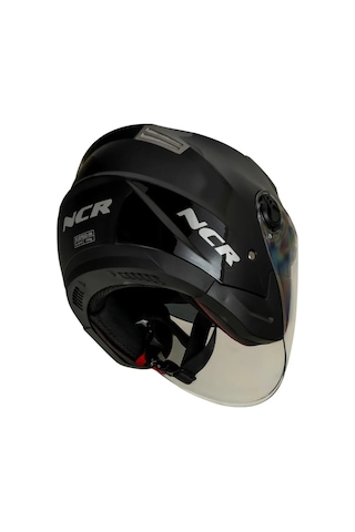 Jet Çenesiz Motosiklet Kaskı Parlak Siyah Parlak Siyah