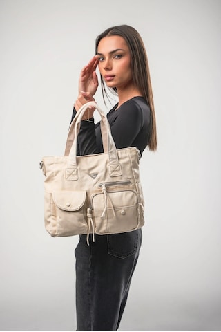 Ççs Kadın Çapraz Askılı El Çantası Günlük Şık Kullanım Hafif Modern Tasarım Bej-camel 18304