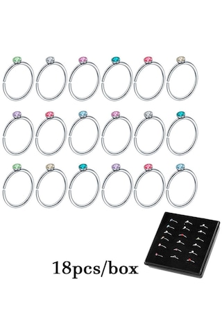 Suntek Kadınlar Kızlar Için Paslanmaz Çelik 18-adet-halka Çok Renkli