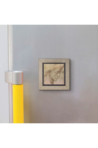 Baş Etüdü Leonardo Da Vinci Baskılı Mdf Magnet 7x7 54