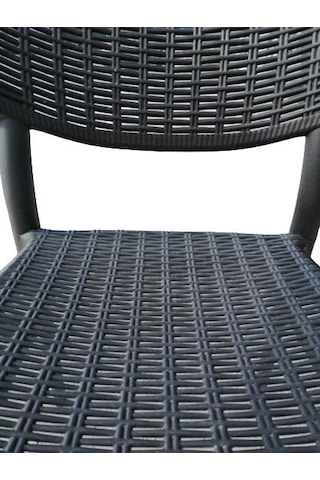 Metal Bacaklı Bambu Rattan Kollu Sandalye Koltuk KAHVE Kahverengi