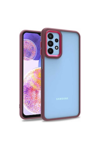 Zore Galaxy Uyumlu A23 Kılıf Flora Kapak - Kırmızı Kirmizi