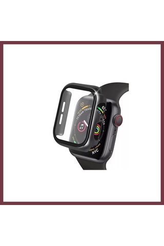 Storeşahin Apple Watch 38mm Uyumlu Camlı Kasa Ekran Koruyucu - Siyah Shn0720