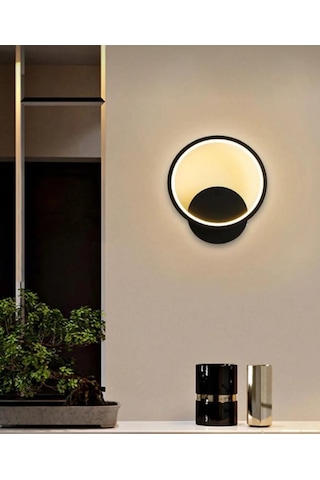 Yatak Odası,çocuk Odası,antre, Modern Tarz Duvar Led Aplik Siyah