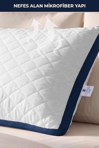 Klimalı Yastık 50x70 Cm Terletmeyen, Hava Alan Mikrofiber Uyku Yastığı Lacivert