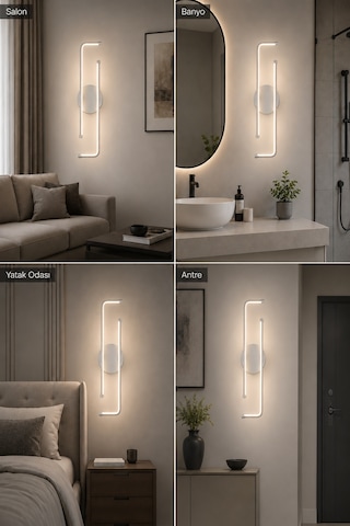 AvizeGO Noka Modern Led Duvar Apliği Günışığı Gri