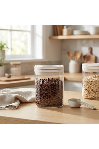 Vakum Kapaklı Kare Cam Erzak Kavanozu - Hava Almaz Şeffaf Mutfak Düzenleyici Bakliyat Ve Baharat Saklama Kabı Akrilik Değildir - 600ml / 900ml / 1200ml Seçenekli 900ml 7009