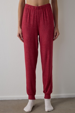 Penti Bordo Best Season Çizgili Termal Etkili Pijama Altı Bx27