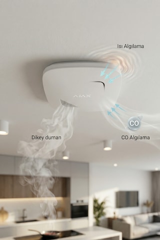 Ajax Fireprotect Kablosuz Duman Isı Ve Karbonmonoksit Sensörü Akıllı Yangın Alarm Dedektörü