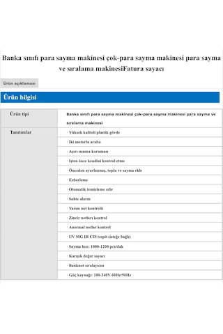 Plus Gold Mix Ofis Tipi Para Sayma Makinesi Karışık Sayma