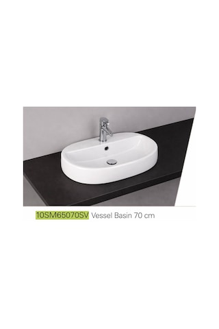 İsvea - Sentimenti Dolap Uyumlu Batarya Delikli Beyaz Lavabo 70 Cm - 10sm65070sv Beyaz
