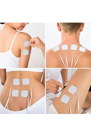 TıpTeknikMarket 5 Paket, 20 Adet Tens Elektrod Pedi 5x5 Cm Extra Güçlendirilmiş Yapışkanlı Esnek Kıvrılabilir Kumaş