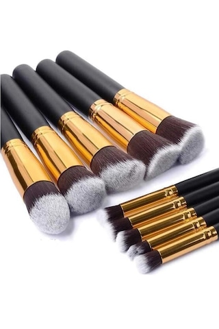 Şehrazat Saplı Makyaj Fırça Seti Siyah 10'lu