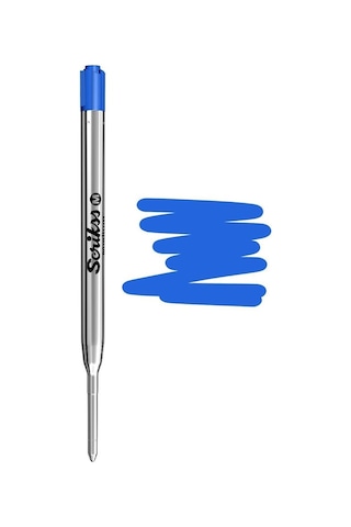 Scrikss Mavi Tükenmez Kalem Yedeği Metal 0.7mm 5 Adet Tükenmez Kalem Refili Tükenmez Kalem Yedeği Mavi