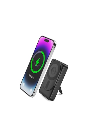 İdragon Dr-05 10000mah Manyetik Kablosuz Hızlı Şarj Powerbank - 15w Magsafe, 22.5w Çıkış, Dahili Kablolu Taşınabilir Şarj Cihazı Gri