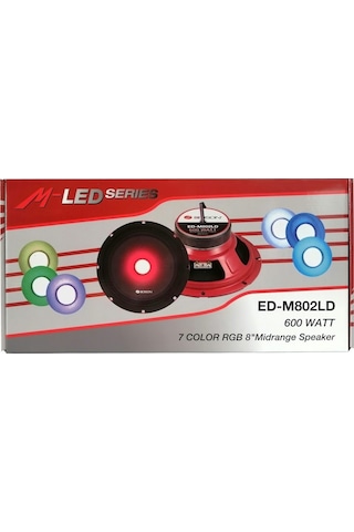Edison Ed M802ld 7 Renkli Rgb Işıklı 20 Cm Midrange Kumandalı 600w Maksimum 120w Rms