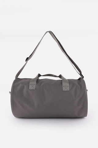 İcone Bag Unisex Spor Çanta Silindir Model, Baskılı, Ön Ve İç Cepli, Yan Saplı, Ayarlanabilir Omuz Askılı Gri