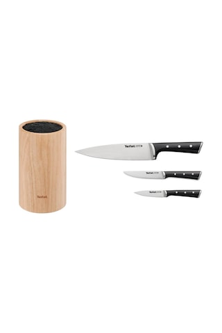 Tefal Ice Force Ahşap Standlı 3'lü Bıçak Seti 001 Siyah