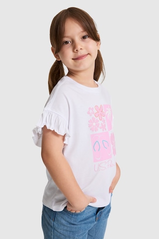 U.S. Polo Assn. Kız Çocuk Beyaz Tişört 50325654-vr013