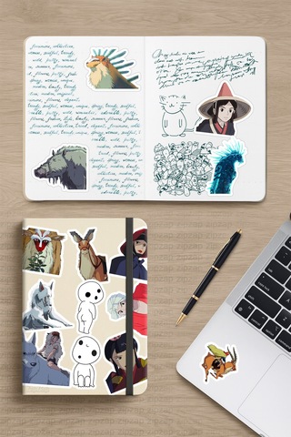 Mononoke Hime Princess Mononoke Anime Telefon Laptop Yapışkanlı Folyo Sticker Paketi 22 Adet Çok Renkli