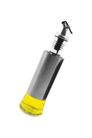 350ml İçi Cam Dışı Paslanmaz Çelik Sızdırmaz Şirin Yağdanlık Sosluk Limonluk Tıpalı Yeni Nesil Gri