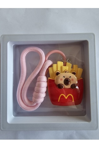 Capybara French Fries Anahtarlık Charm Kırmızı - Sarı