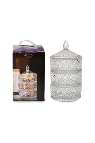 Delisoga 3 Katlı Cam Kurabiyelik Royaleks-pak-417 Diğer