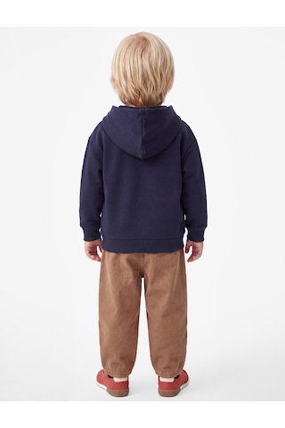 Koton Baskılı Uzun Kollu Şardonlu Fermuarlı Kapşonlu Sweatshirt Lacivert 7wmb10108tk