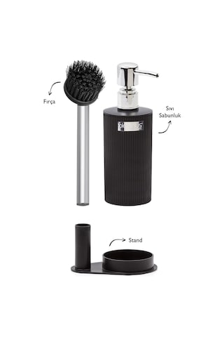 Okyanus Home Fırçalı Sıvı Sabunluk Siyah