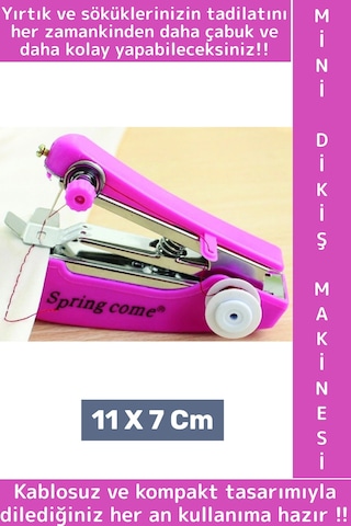 Seyahat Tipi Yırtık Sökük Onarımı Pratik Portatif Çanta Cep Boy Çok Şık Kablosuz Mini Dikiş Makinesi