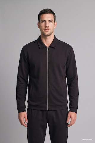 Defacto Regular Fit Polo Yaka Fermuarlı Basic Sweatshirt Hırka H9523ax26wnbk81 Siyah-bk81