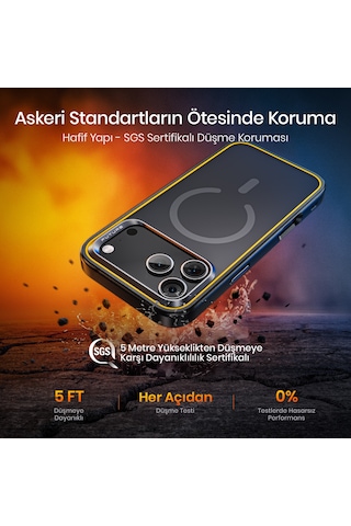 Aohi The Future Apple iPhone 17 Pro Kılıfı, Magsafe Uyumlu Telefon Kılıfı, Siyah