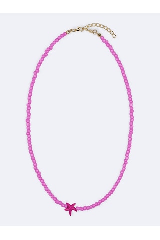 Pembe Boncuklu Kolye 35876689