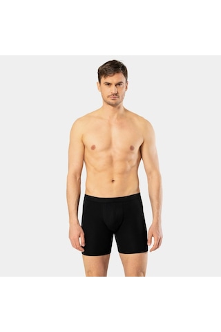 Cacharel Erkek Likralı Uzun Boxer Bel Bantlı 1336/siyah Siyah